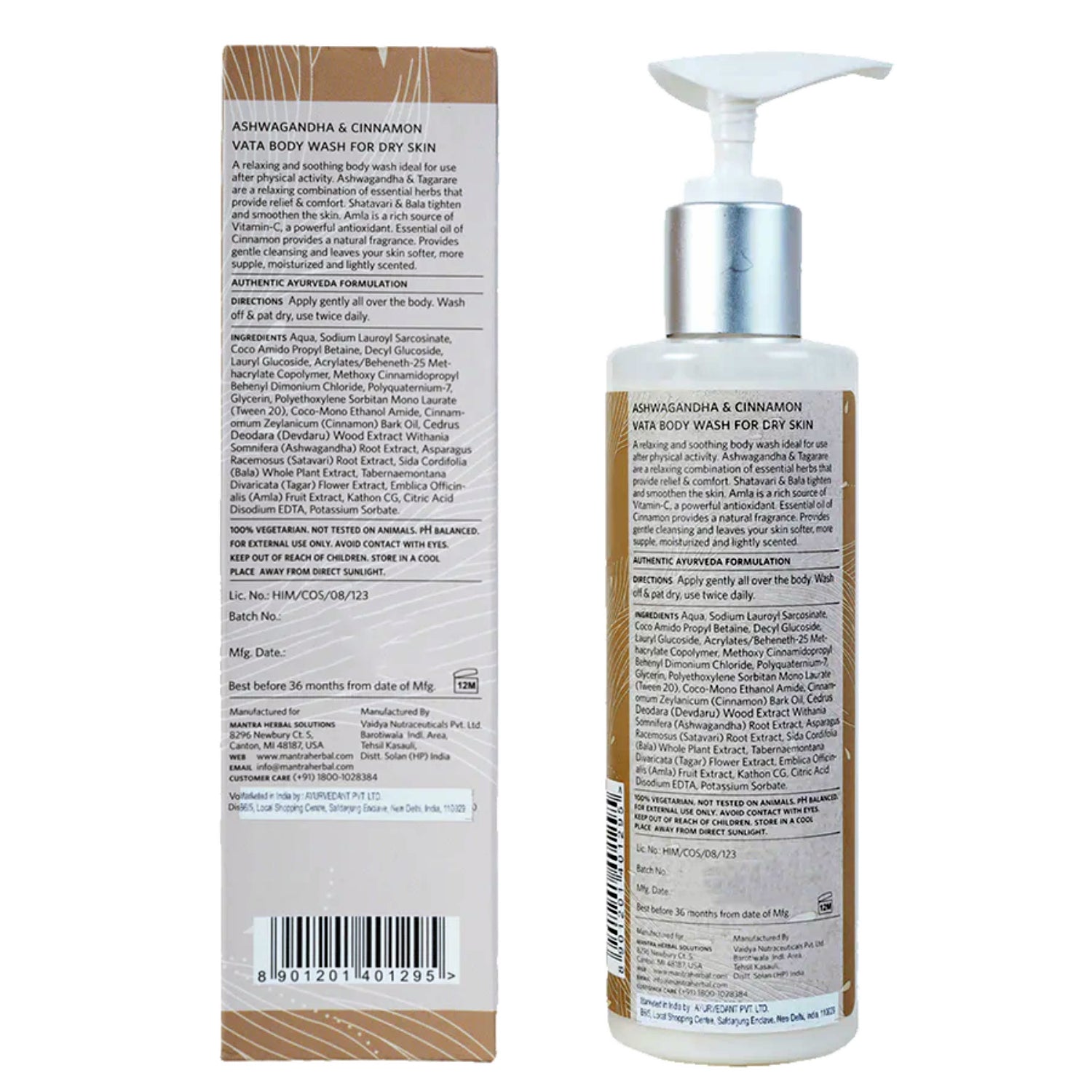 Mantra Ashwagandha and Cinnamon Vata Body Wash for Dry Skin
