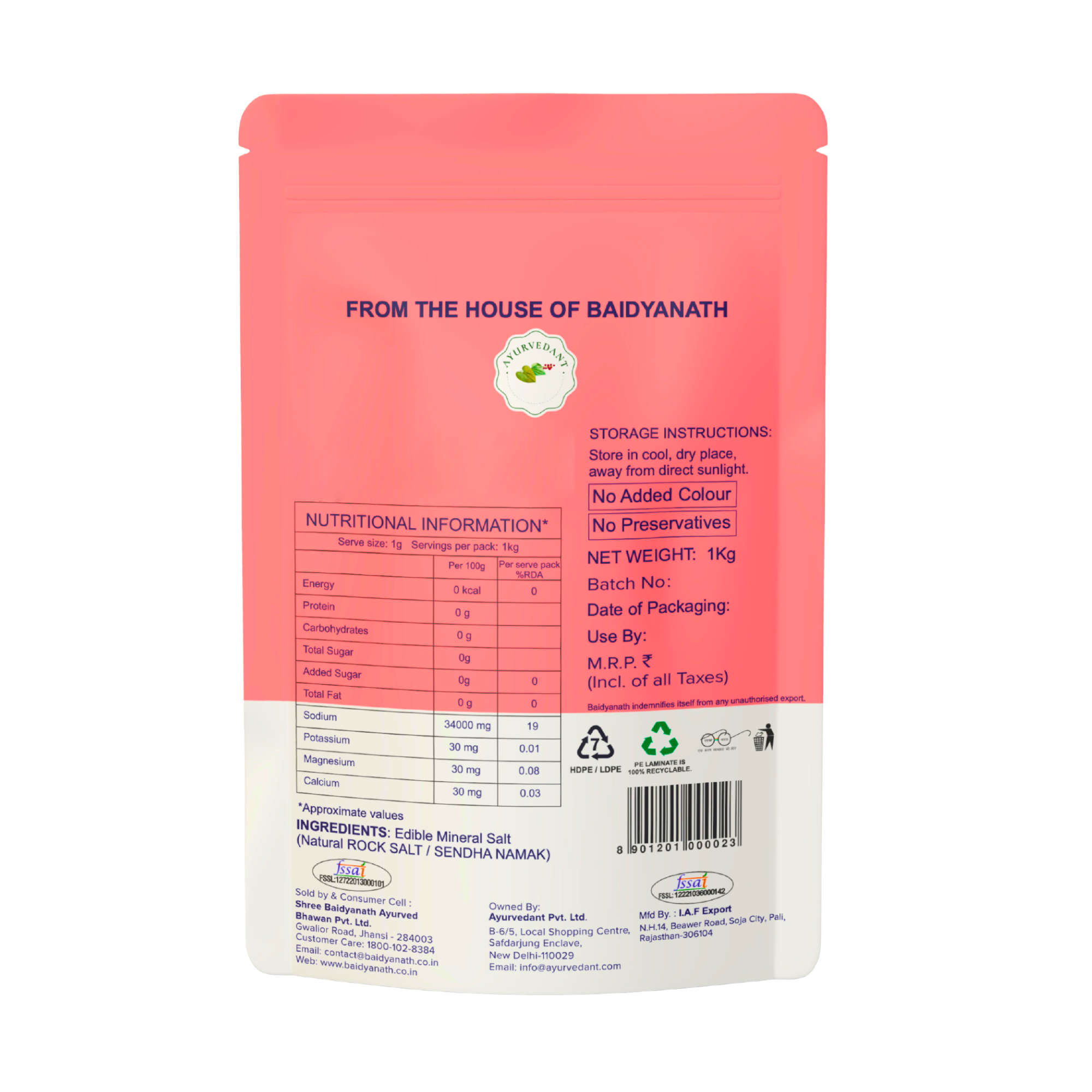Ayurvedant Himalayan Pink Rock Salt