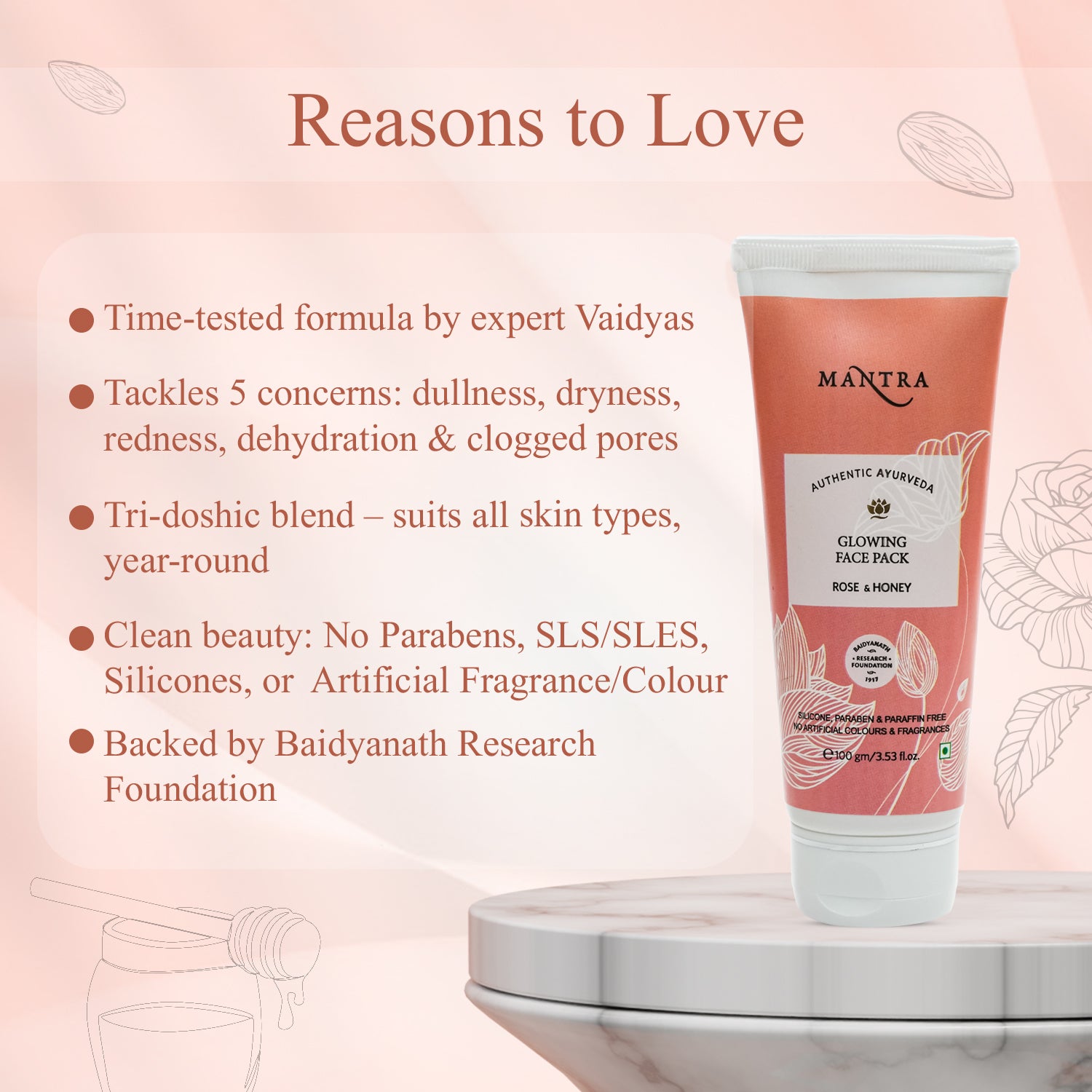 Mantra Rose & Honey Glowing Face Pack