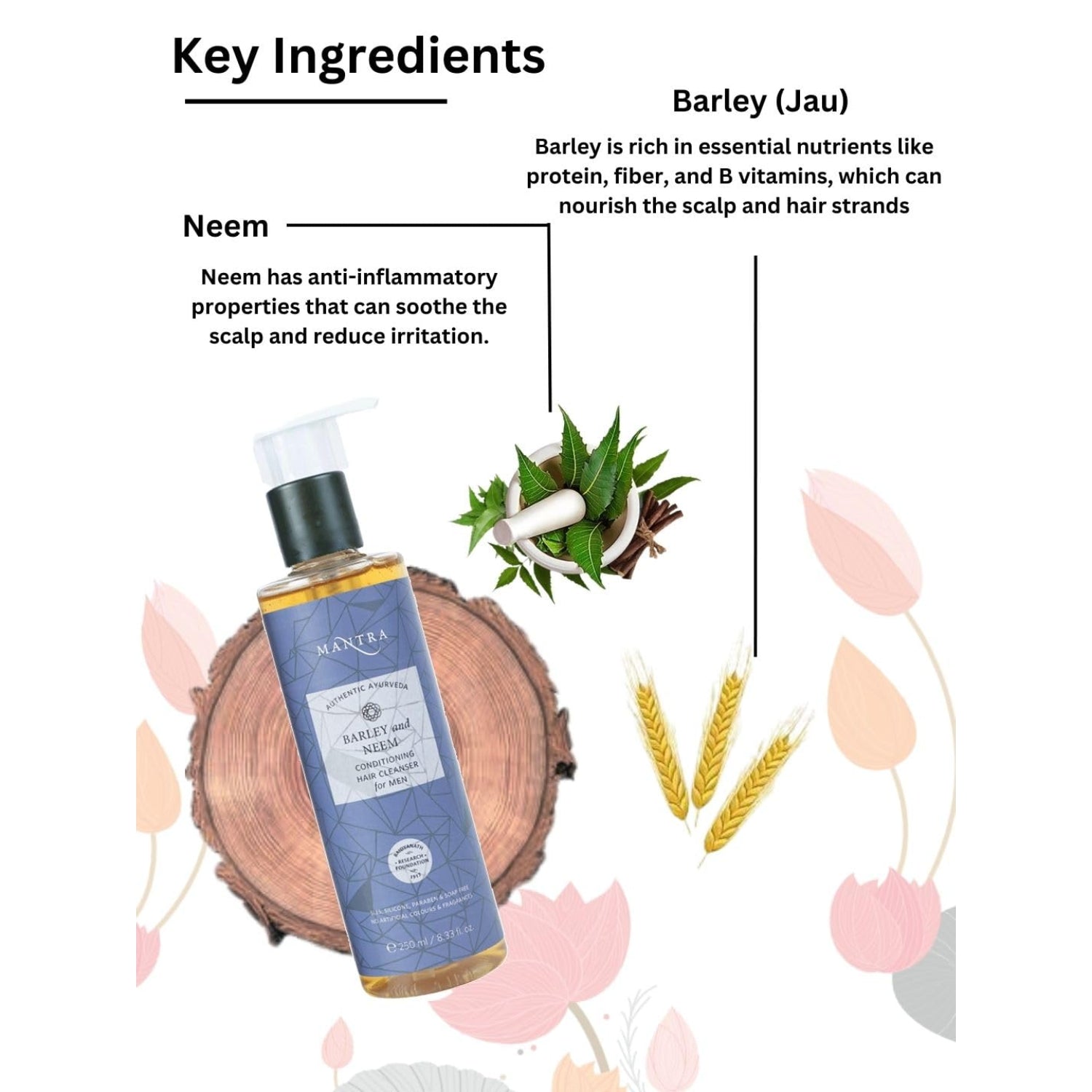 Mantra Barley And Neem Conditioning Hair Cleanser For Men