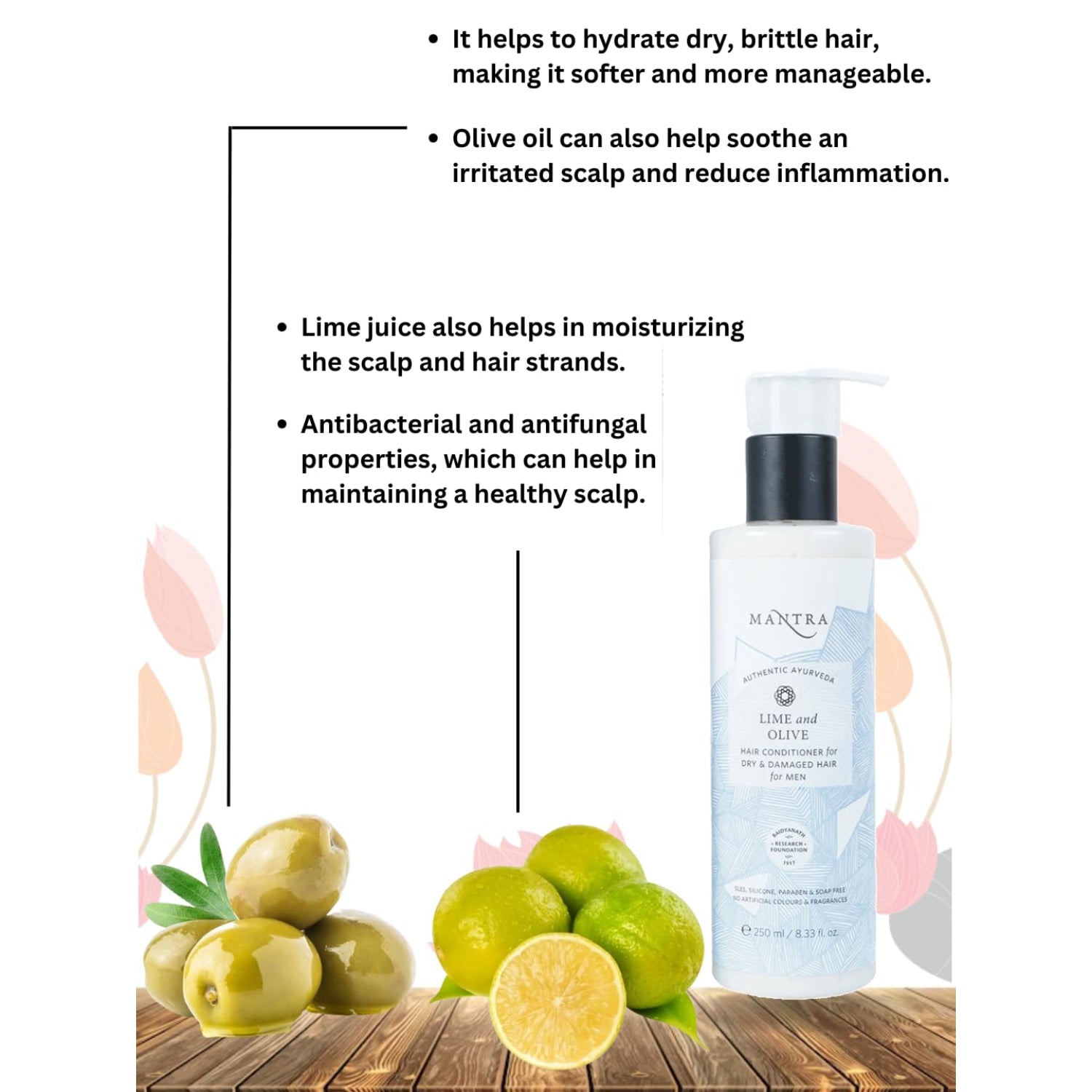 Mantra Lime And Olive Hair Conditioner For Dry And Damaged Hair For Men