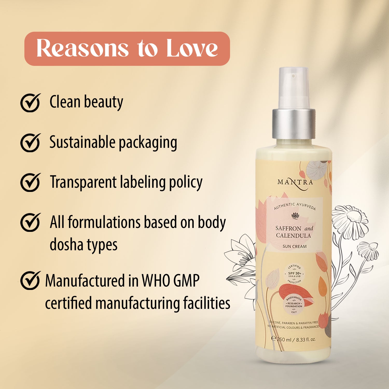 Mantra Saffron And Calendula Sun Cream