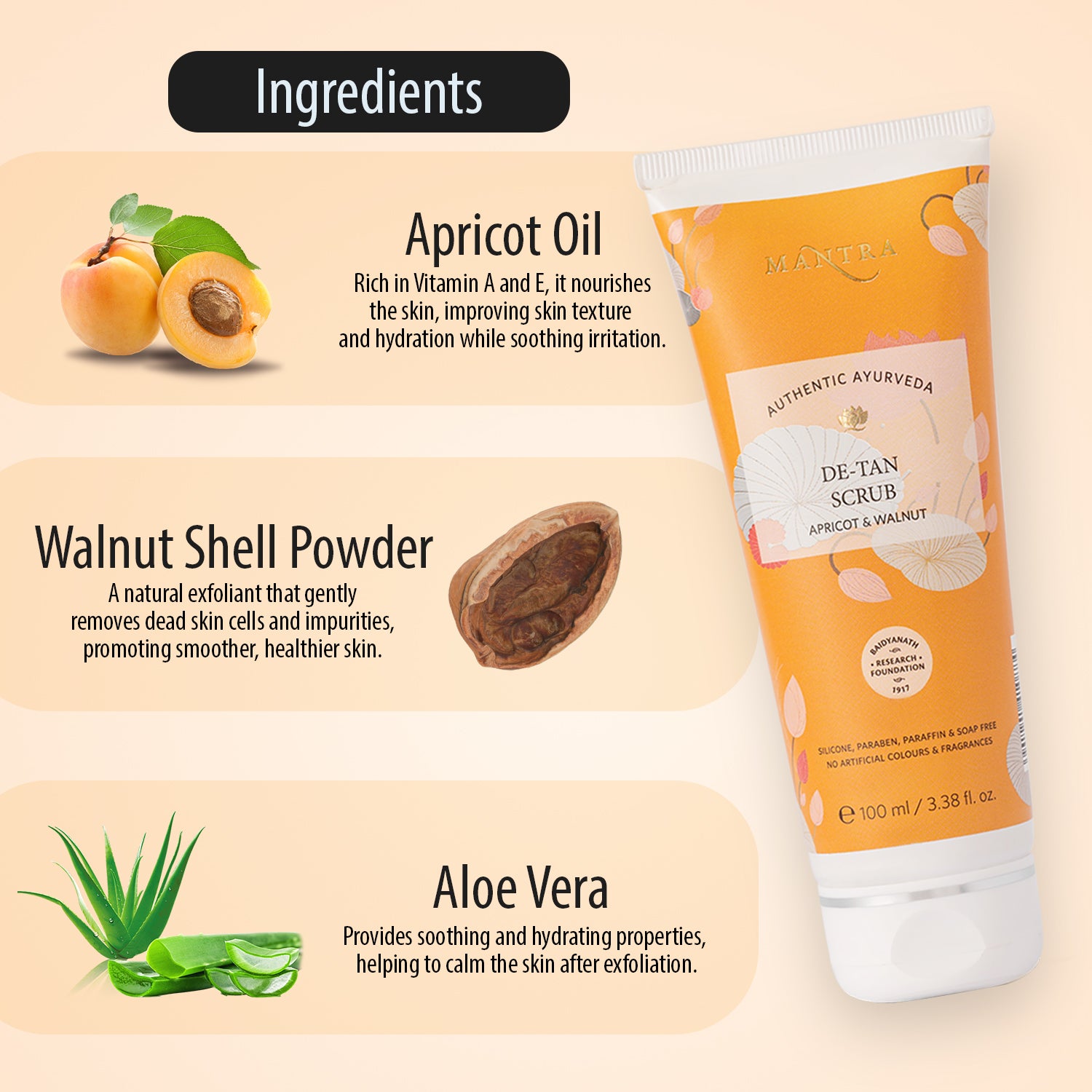 Mantra De Tan Scrub Apricot & Walnut
