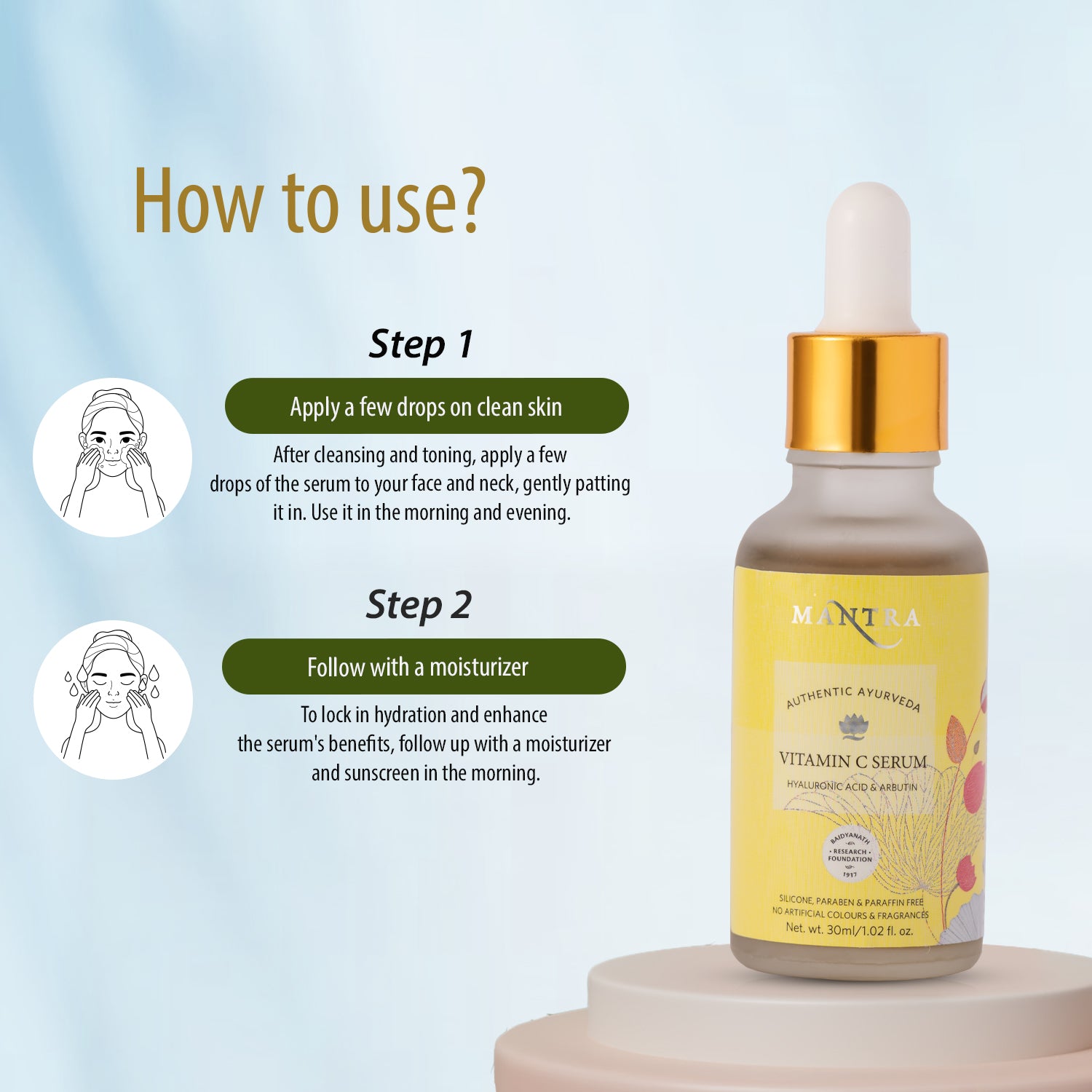 Mantra Vitamin C Serum with Hyaluronic Acid and Arbutin