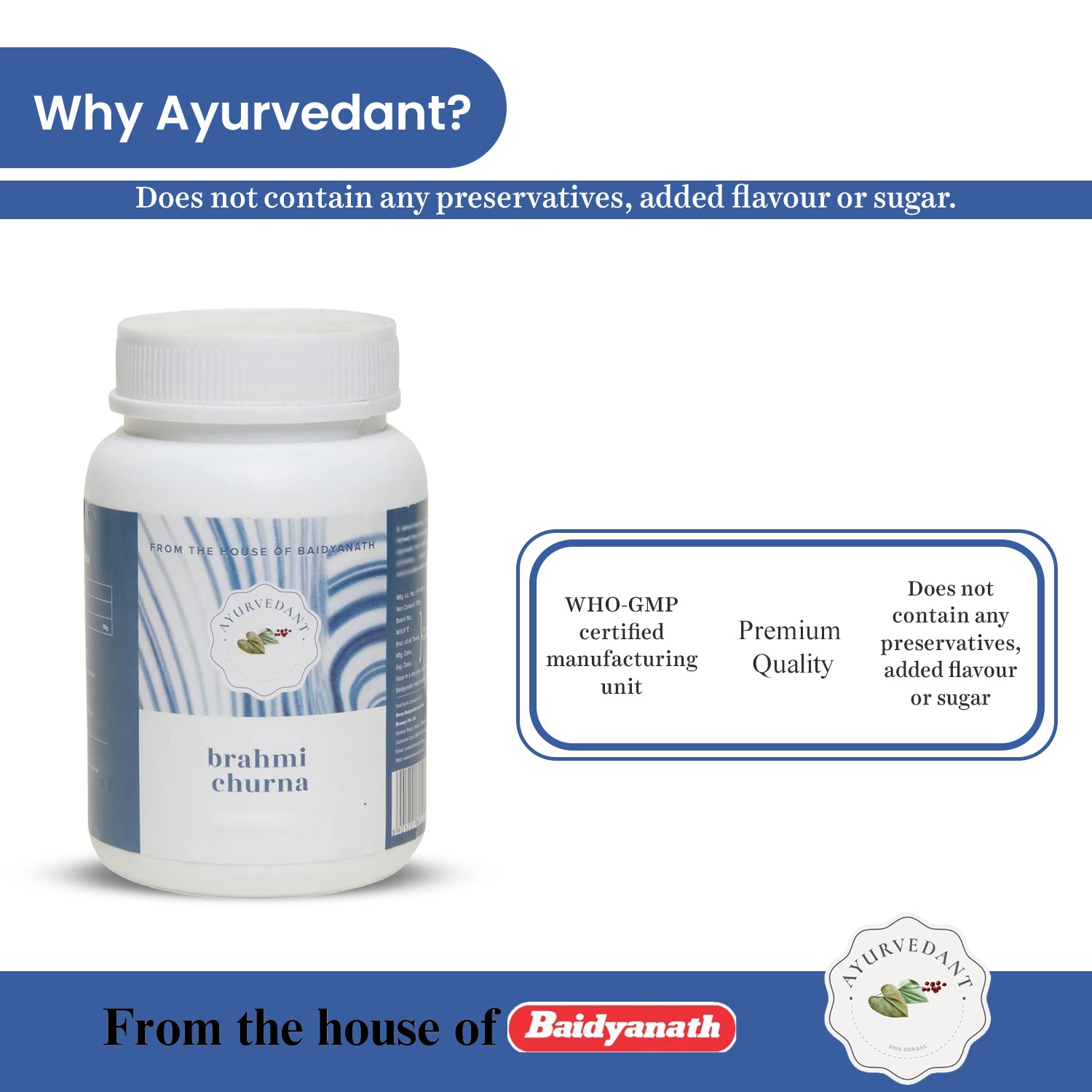 Baidyanath Ayurvedant Brahmi Churna