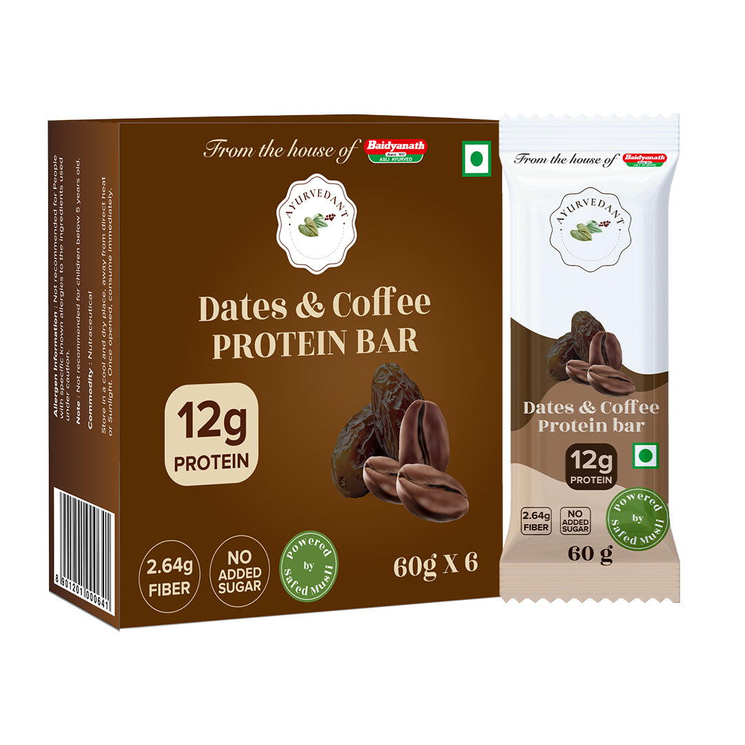 Ayurvedant Dates & Coffee Protein Bars Pack of 6