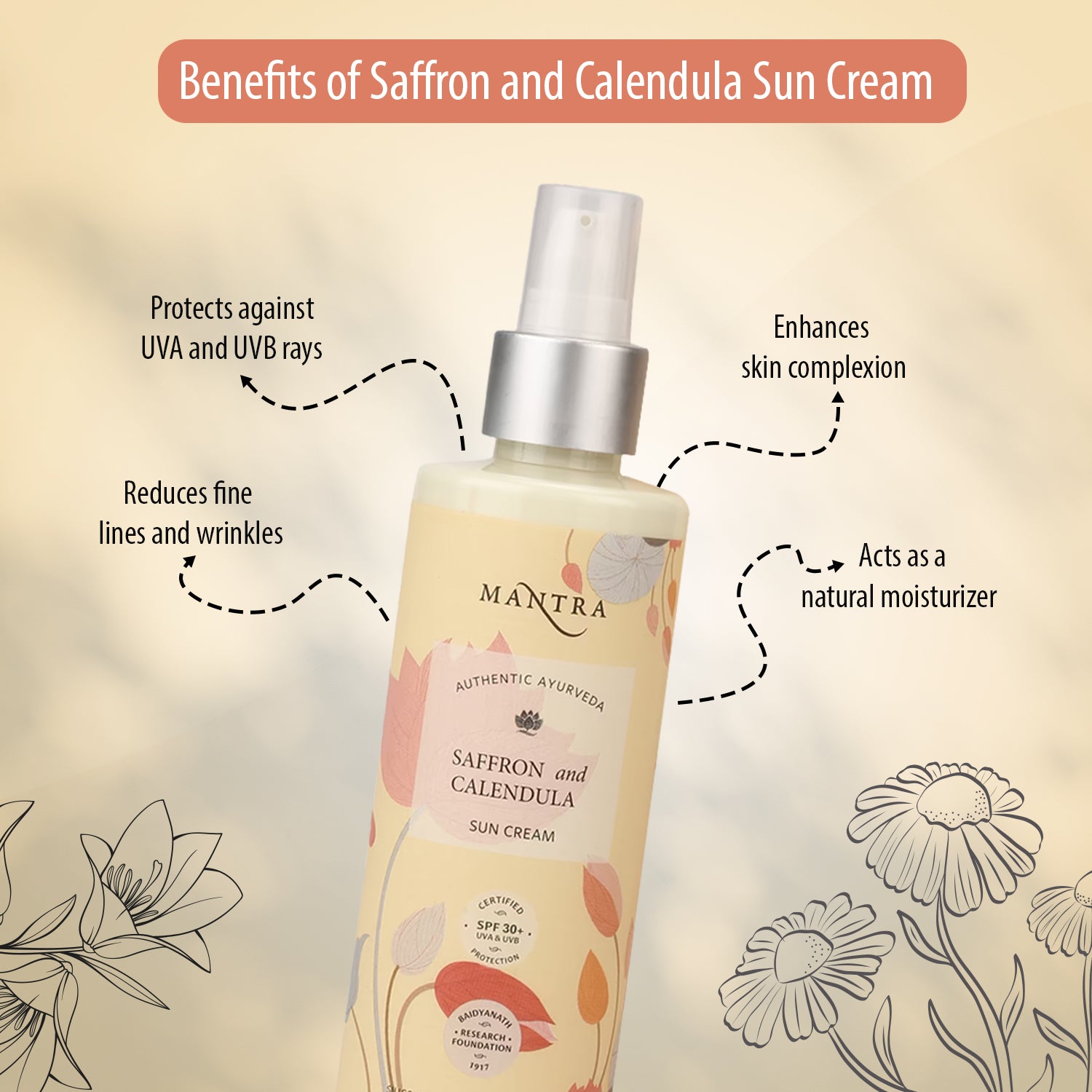 Mantra Saffron And Calendula Sun Cream