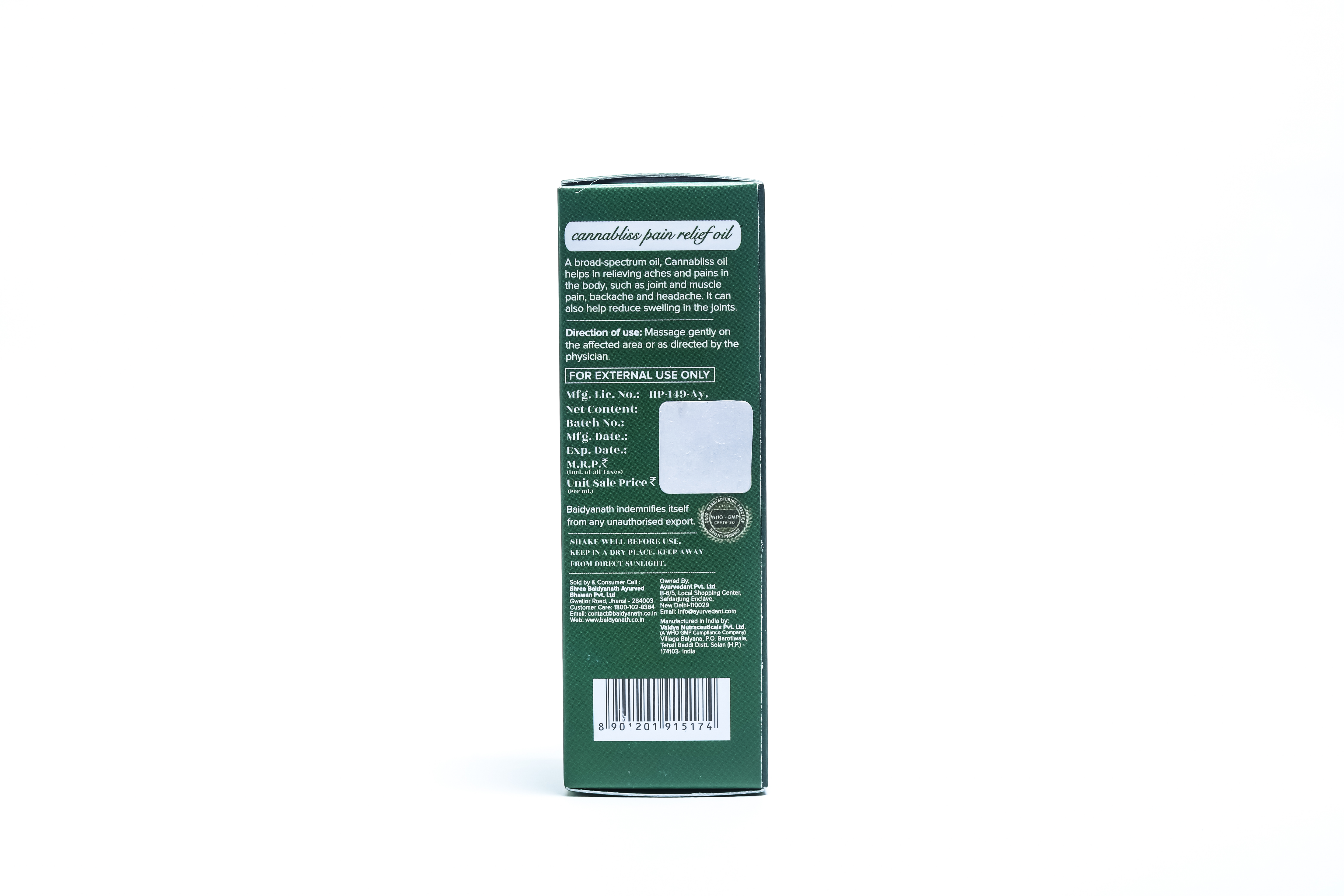 Ayurvedant Cannabliss Pain Relief oil