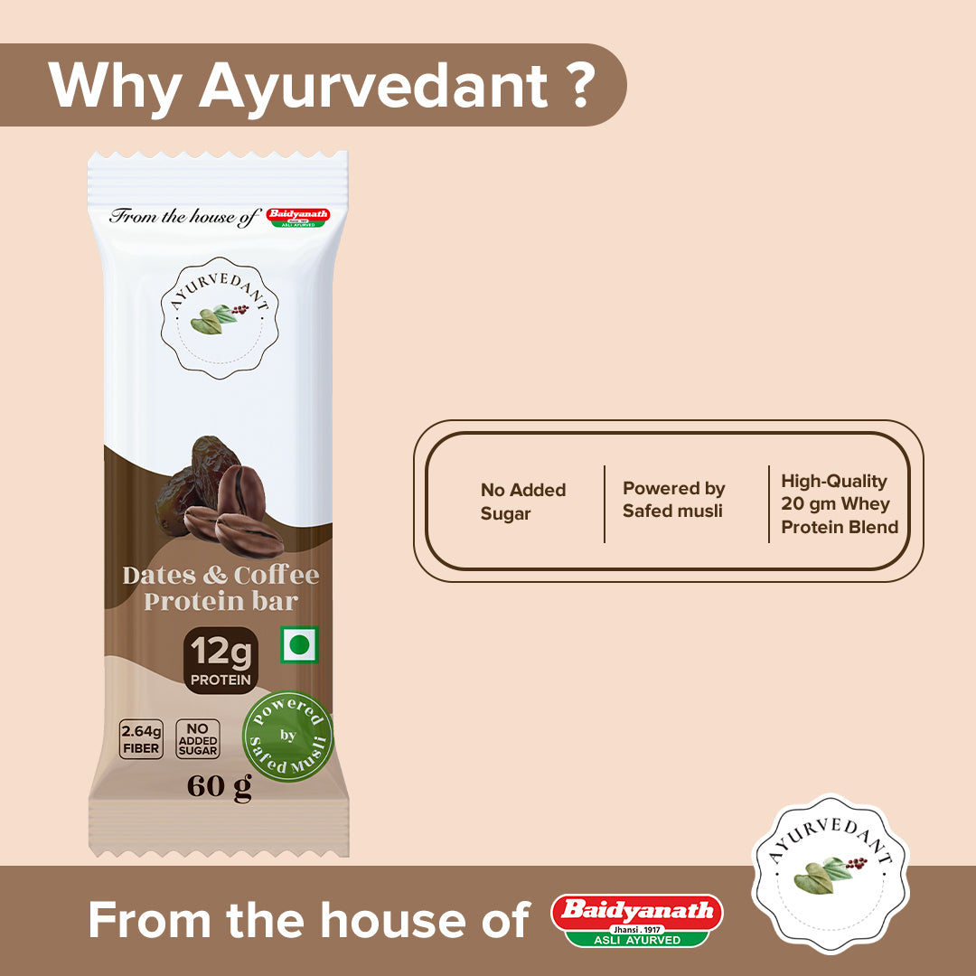 Ayurvedant Dates & Coffee Protein Bars Pack of 6
